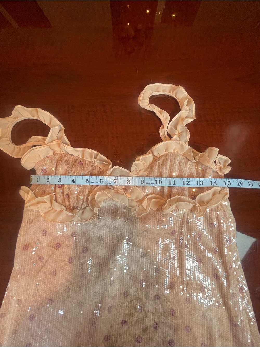 For Love & Lemons Sophia Sequin Mini Dress Size M Ruffle Detail Party Romantic - Picture 11 of 16